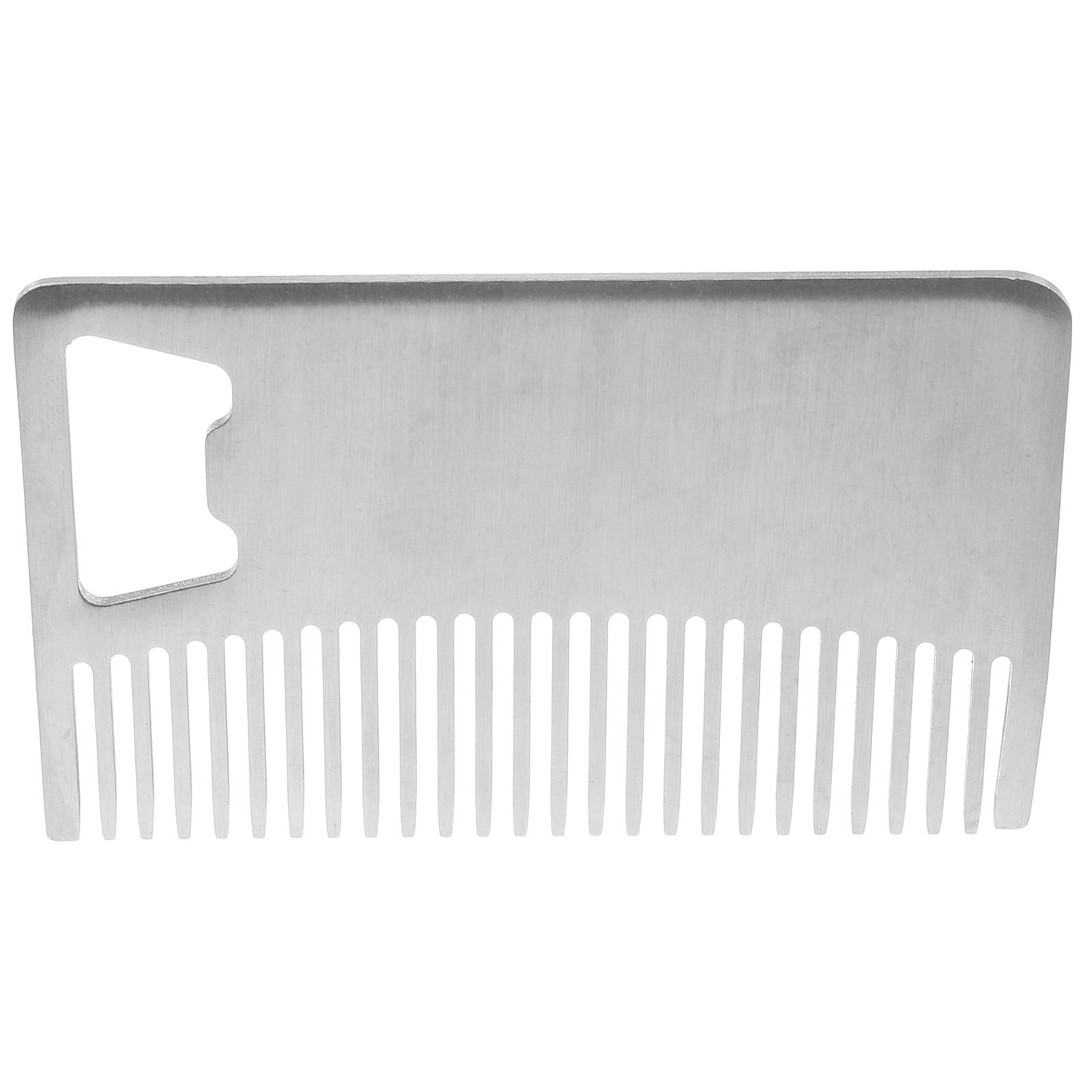 Men'S Grooming Hair - Tragbarer Kreditkartenförmiger Edelstahl-Bartkamm Antistatischer Haarstyling-Reisekamm für