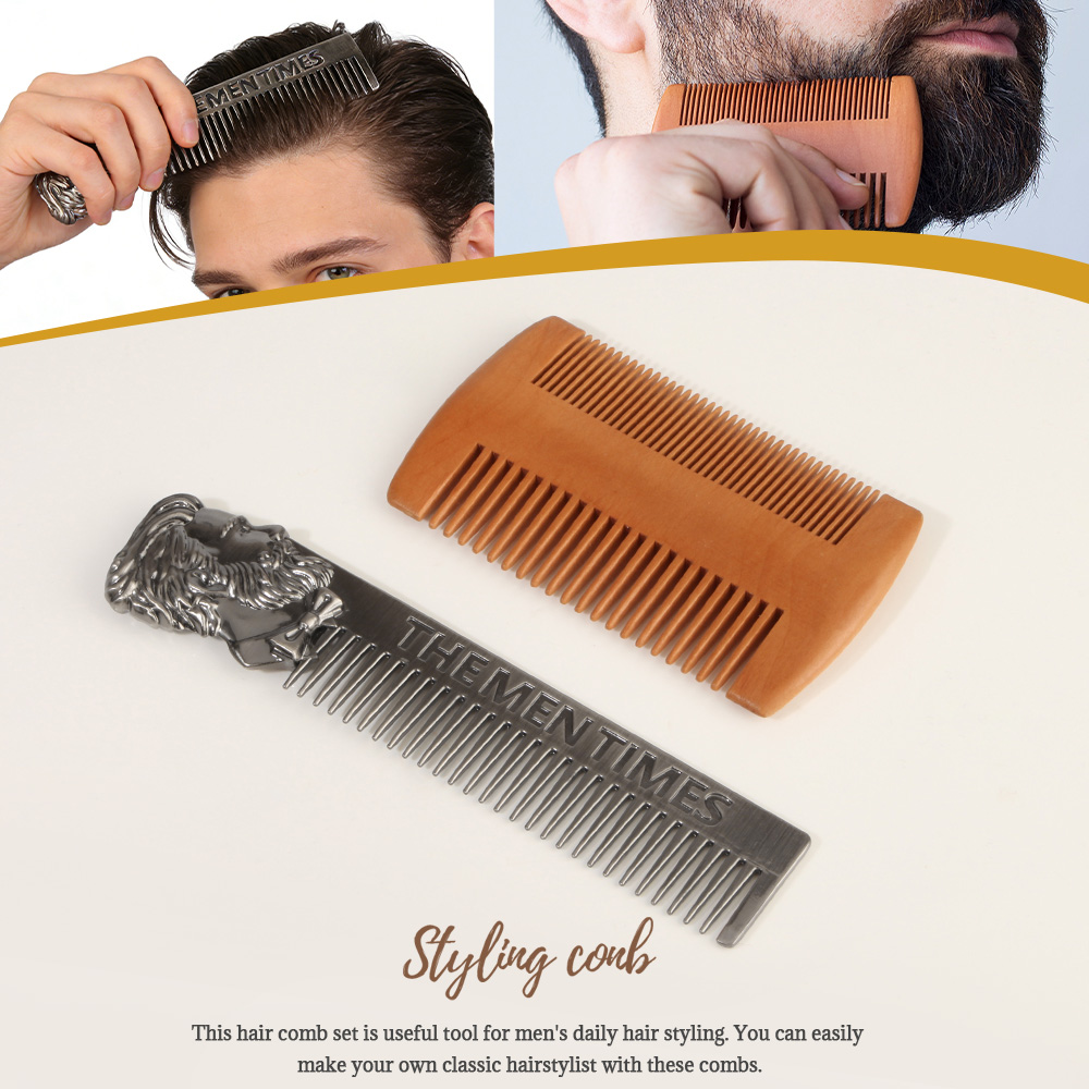Men'S Grooming Hairstyles - Herren Vintage Bart- und Haarkamm-Set -