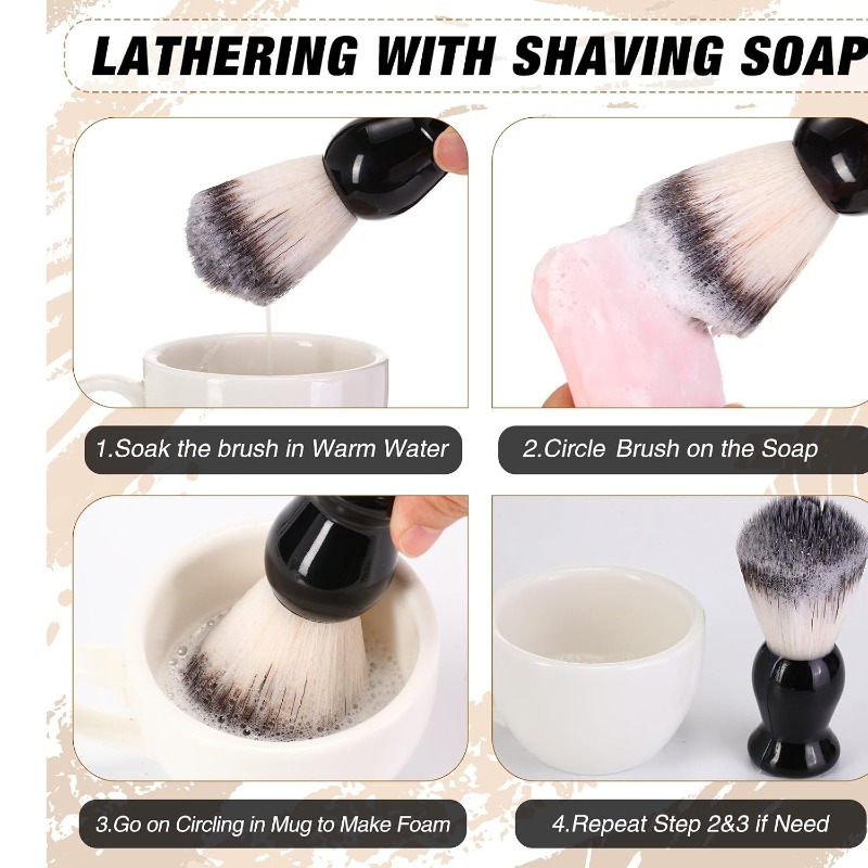 1 Stück Bart-Rasierpinsel, Hol – Men'S Grooming Hair Bewertung und Preis